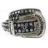 Cinturón de diamantes de imitación de gran tamaño, cinturón de cuero con tachuelas de cristal ostentoso de vaquera occidental, hebilla extraíble para hombres y mujeres 5104922