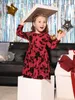 1-teiliges Samtkleid mit Pflanzenmuster für Kleinkinder Mädchen SHE