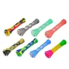 Sile Glass Smoking Herb Pipe 87mm One Hitter Dugout Pipe Tobacco Cigarette Pipe Hand Spoon Pipes Smoke Acces