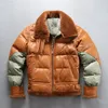 AB3 Okuma Açıklama Asya Boyutu Süper Soğuk Dirençli Erkek Keçi Aşağı Ceket Çok Sıcak Koyun Cilt Kış Deri Ceket 201127