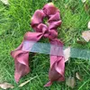 Mode Satin Ribbon Headband Bow Scrunchies Flickor Slipsar Elastiska Band Ponytailhållare Hårtillbehör för kvinnor