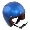 Cascos de la motocicleta Universal Retro Casco Azul Media cara para Chopper Scooter Cruiser Motocross Racing Biker Rider Vintage Seguridad