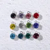 10st per lot silver kristall Birthstone charm pärlor armband halsband smycken gör DIY rostfritt stål charm