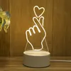 Valentijnsdag cadeau voor vriendin 3D-nachtlampje liefde hart lamp USB acryl lichten verjaardag vrouw aanwezig W-00591