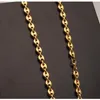 Rostfritt stål kaffebönkedja guld silver färgpläterad halsband och armband smycken set gata stil 22 wmtdny hel20227s