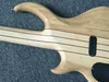 Custom Shop Naturligt trä Elektrisk basgitarr 24 band Neck Thru Body Guitar Chrome Hardware Kina basgitarrer Gratis frakt