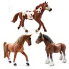 Simulazione Cavallo Modello animale figurina di plastica decorazioni per la casa figura in miniatura fata decorazione del giardino accessori moderna statua in PVC LJ200908