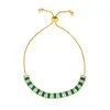 Fashion Femmes 18k Bracelet en diamant en or Gold Colorful Pull String A réglable Bracelets de zircon cubique Bijoux et cadeau sablonneux