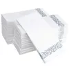 Wegwerp Handdoek Servetten Bezoekers Badkamers Bruiloften Zacht Schoon Papier / 100 Wit en Zilver Y200328