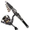 1.5M-2.4M Canna da pesca telescopica combinata e mulinello da pesca Kit completo Ruota Canna da pesca portatile da viaggio Canna da spinning Combo