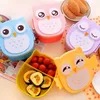 Portable Kids Student Lunch Box Bento Container Compartments Case Cute Cartoon Owl Lunch Food Container Storage Box