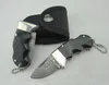 1 sztuk 4.3 cal Mały Damaszek Kieszonkowy Składany Knife VG10 Damaskus Stalowy Ostrze Krowy Róg + Mosiężna Uchwyt Głowy Noże EDC