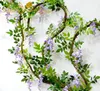 5PCS Long 2M 78.7inch High artificial flowers wisteria flower vine rattan decorative silk flowers home wedding