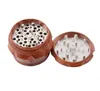 Newest Wooden Drum Grinder Wood Matel Herb Grinders 2 Type 40mm/50mm/63mm 4 Layers Tobacco Grinder Cursher Grinder Concave