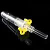 Mini Nectar Collector Kit Glass Pipe Tips With Stainless Steel Tip & Quartz Tip 10mm 14mm 18mm Male Joint Water Bongs Wax Oil Rigs