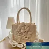 Elegante borsa a tracolla da donna con tracolla, nuova borsa di design di interesse speciale con fiore tridimensionale a catena di perle