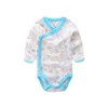 3 pcs sorrindo Babe marca bebê romper mangas compridas algodão recém-nascido menino menino roupas desenhos animados impresso vestuário de bebê conjunto 0-12 m 210312