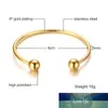 New Style Cuff Bangle Bracelet for Women Ball Open Sphere Ending Simplistic Pulseiras Women Stacked Jewelry