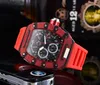 R 2020 3A 6-pin watch limited edition men's watch top luxury full-featured quartz watch silicone strap Reloj Hombre gift319J