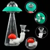 cam kase taşınabilir festivali hediye fabrika fiyat elektrikli dab kulesi ile 7" UFO silikon eli su Sigara borular