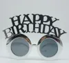 Métallique Joyeux Anniversaire Lunettes De Soleil Nouveauté Lunettes Photo Booth Props Parti Accessoire Faveur Unisexe Or Argenté Rose