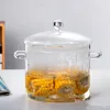 Heat-resistant High Borosilicate Glass Stovetop Pot Pan with Lid Soup Cooking Pot Fpr Noodles Food