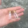 7ml Transparenta Clear Glass Flaskor Cork Stoppar Små flaskor Krukor Behållare Liten Önskad flaska 22 * ​​40 * 12.5mm 100pcs