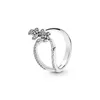 Nuovo anello aperto a farfalla scintillante da donna Gioielli estivi Grils per fedi nuziali in argento sterling 925 con diamanti CZ con scatola originale3176656