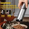 Electric Salt Pepper Grinder USB Uppladdningsbart kvarn Justerbar grovhet LED Light Automatic Spice Köksverktyg 220311