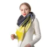 Autumn and winter new yellow gray cashmere Plaid square scarf scarf women's double shawl Tonglu scarfs for women shawls