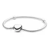 925 Sterling Silver Beaded Strands Heart Snake Chain Bracelet for Pandora Beaded Women's Jewelry Fashion Designer
