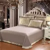 Цветы Жаккардовые роскошные постельные принадлежности Queen / King Size Close Set 4 ШТ. Хлопок Шелковые кружевные Орхоты Пододеятельная Крышка Установленные / Новые комплекты LJ200818