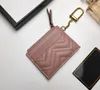 fashion women key chain zipper Credit card Holders short wallet black pink leather mini wallet pure color