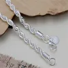 4MM Twisted Rope Chain Bracelet 925 Sterling Silver Plated Charm Bracelets for Beads Nice Promotion Jewelry Gift Wholesale Price