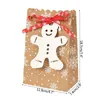 Emballage cadeau 4pcs / lot Noël Kraft Papier Candy Cookie Box Bow Emballage alimentaire Décoration Noël Navidad 2022