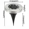 8/10/12/16 LED solar subterrânea luzes de aço inoxidável solar piso claro luz à prova d 'água jardim jardim luzes luzes VTKY2047