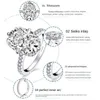 S925 srebrne pierścionki zaręczynowe 6ct 6ct Jajka Diamentowa para ślubna luksusowa biżuteria Big 2202073498222