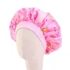 Floral Bonnet Fashion Kids Satin Girl Satin Night Sleep Cap Hair Care Soft Cap Head Cover Wrap Beanies Skullies 6 Colors45pu