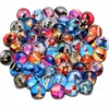 Ny 50st / Parti 18mm Glass Snap Button Mixed Style DIY för Snap Armband Bangles Button Snap Smycken Partihandel