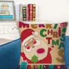 Fodera per cuscino Fodere per cuscini natalizi retrò Fodere per cuscini quadrati in lino decorativo Fodere per cuscini Copricuscino per divano Decorazioni per la casa di Natale YG720