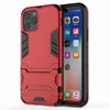 2 i 1 Hybrid TPU PC Back Cover Cell Phone Fodral för iPhone 11 12 13 Pro Max X XR med kickstand