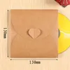 13x13cm Heart Blank Disc CD Sleeve 250gsm Kraft CD DVD Paper Bag Cover CD Packaging Envelopes Pack Wedding Party Favor