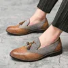 NXY Men's Casual Shoes Zapatos Informales De Cuero Para Hombre, Mocasines Formales Con Borlas, Cómodos, Marca Lujo, Gran Tamaño, Diseñador, Nuevos 0127