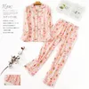 Korea Cute cartoon 100% cotton pyjamas women pajamas sets Japanese sweet winter Brushed cotton sleepwear women pijamas mujer Y200708