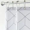 Aimjerry White and Grey Bathtub Bathroom Fabric Shower Curtain with 12 Hooks 71Wx71H High Quality Waterproof and Mildewproof 041 L325o