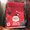 크리스마스 레드 졸라 매는 끈 가방 비 짠 선물 가방 파티 캔디 선물 가방 크리스마스 축제 파티 장식의 200PCS