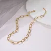 Declaração de colar de gargantilha de concha de ouro punk hip hop hippan link chunky grossa cadeia colares para mulheres presentes moda jóias