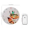 Fox Cartoon Wooden Round Shaped Wall Clock Kids Room Decor Silent Quartz Wall Clock Nursery Baby Shower Gift Home Decoration H1230