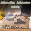 exhibition Outdoor Men Hiking Work Safety Shoes Summer Mesh Breathable Cow Suede Steel Toe Work Shoe Protective Sneaker Boot Y200915