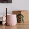 355ml Starbucks Coupes Luxury Kiss Tasse Couple Couple Céramique Tasses avec cuillère Anniversaire Marc Anniversaire Coupe de café Valentines